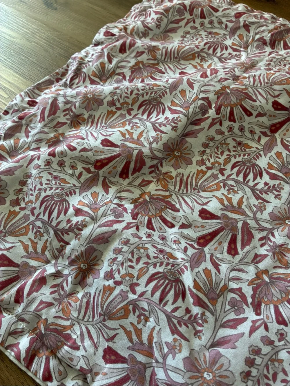 King Size Boho Floral Pillow Cover Set Pink Rust Wildflower Covers Set of 2
